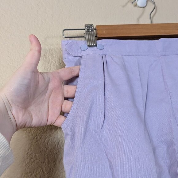 VTG 90s Lily's Of Beverly Hills Pastel Purple Dad 9" Shorts Modest Pockets sz 24 - Picture 3 of 9